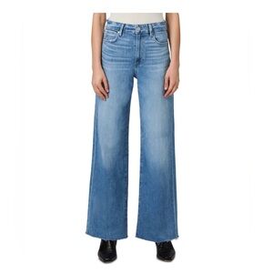 New Paige Anessa High-Rise Wide-Leg Jeans in Mesmerize Light Wash Blue 27